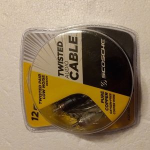 😊Scosche twisted audio cable pure copper oxygen free copper wire 12 ft